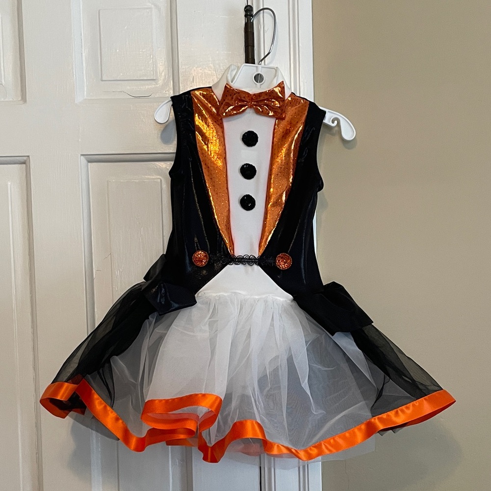 Kids Tuxedo Tutu with Orange Accents